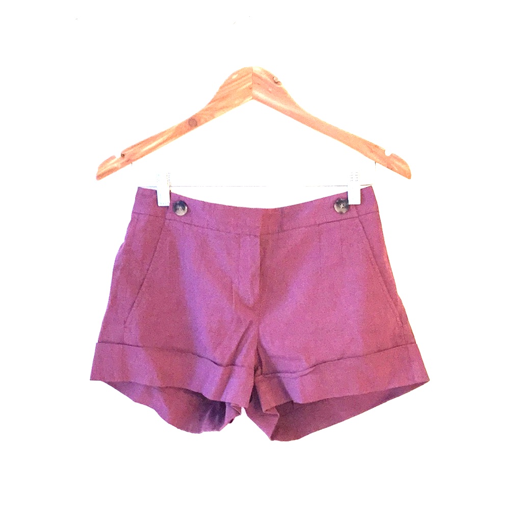 Purple Theory Linen Blend Shorts With 4 Pockets